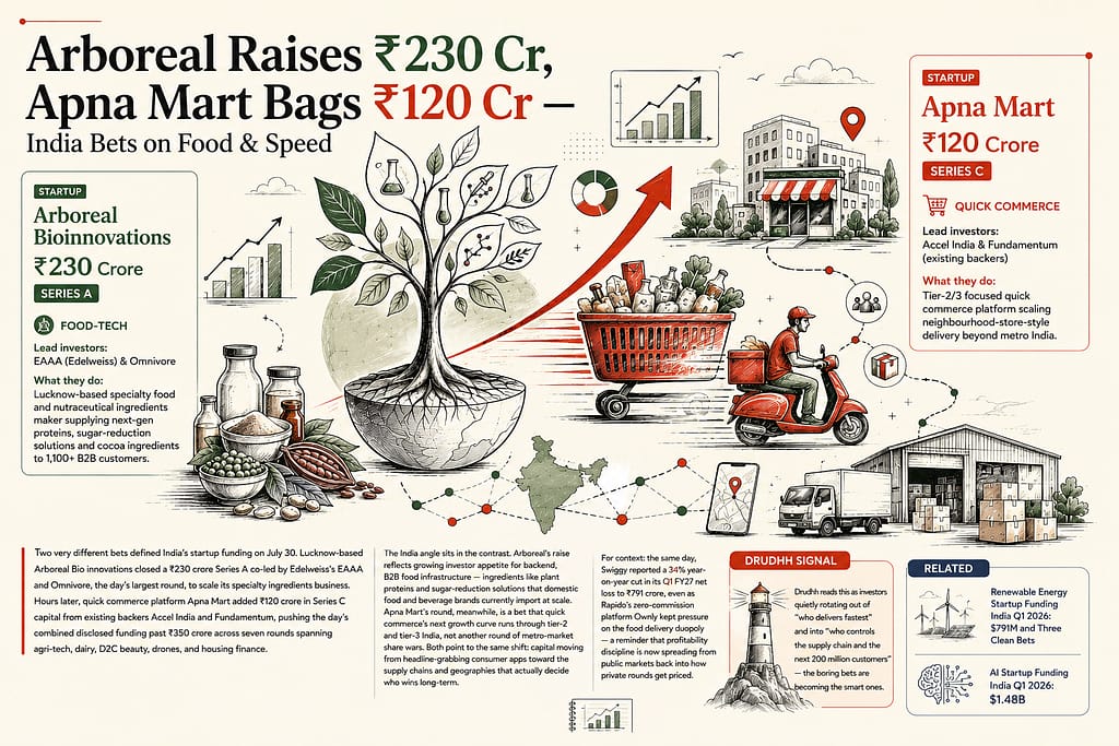 Arboreal Raises ₹230 Cr, Apna Mart Bags ₹120 Cr